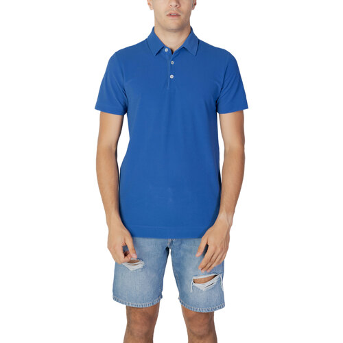 Vêtements Homme Polos manches courtes Suns BALDO SPONGE TECK TINTA UNITA PLS01049U Bleu