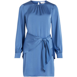 Vêtements Femme Robes courtes Vila VIANNES O-NECK L/S SHORT /DC 14083842 Bleu