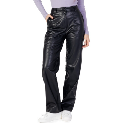 Vêtements Femme Pantalons Calvin K60K609318 Klein Jeans J20J221385 - FAUX CUIR HAUT Noir