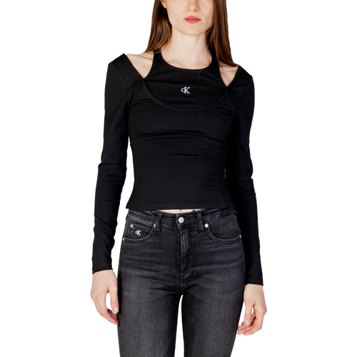 Vêtements Femme T-shirts manches longues Calvin Klein Jeans DOUBLE LAYER MILANO J20J221416 Noir