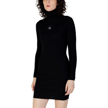 Vêtements Femme Robes courtes Calvin Klein Jeans BADGE ROLL NECK SWEA J20J221690 Noir