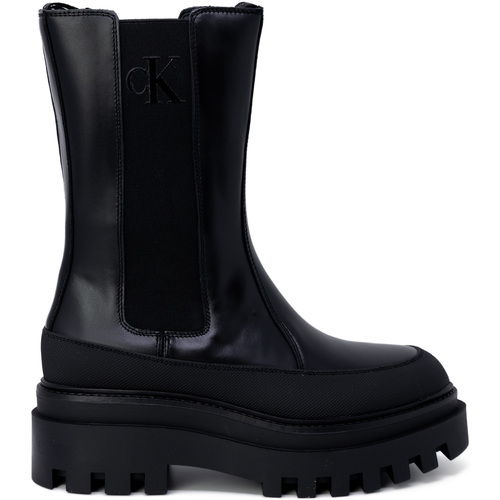 Chaussures Femme Boots Calvin Klein Jeans YW0YW01111 - BOTTE CHELSEA À FORME PLATE Noir