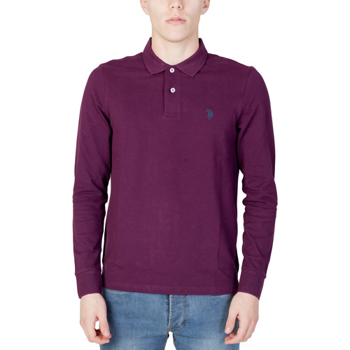 Vêtements Homme Polos manches longues perforated polo shirt. MUST EHPD 66709 49785 Rouge