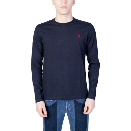 Vêtements Homme T-shirts manches longues geometric-print polo shirt. WILL EH03 66730 34502 Bleu