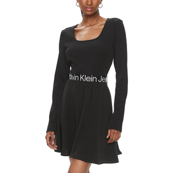 Vêtements Femme Robes courtes Calvin Klein Jeans LOGO ELASTIC LONG J20J222523 Noir