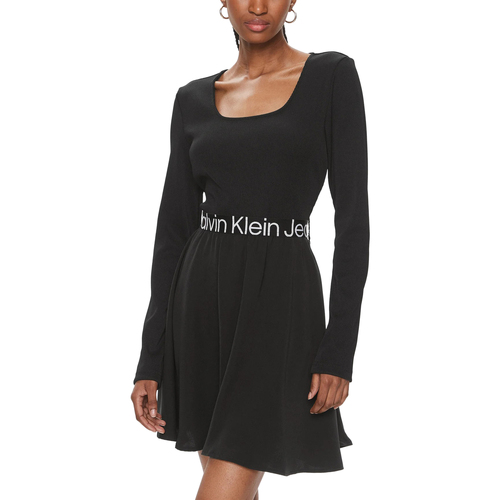 Vêtements Femme Robes courtes Calvin Klein cycling Jeans LOGO ELASTIC LONG J20J222523 Noir