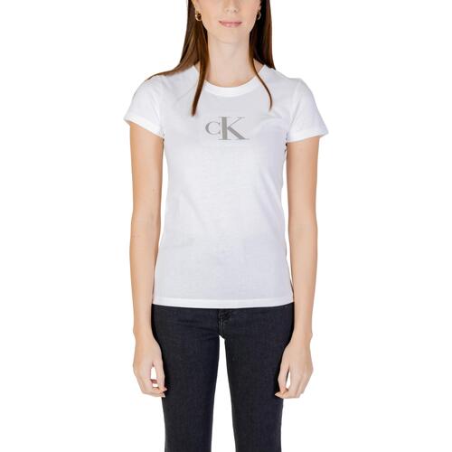 Vêtements Femme T-shirts manches courtes Calvin Klein Jeans SEQUIN J20J222961 Blanc