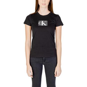 Vêtements Femme T-shirts manches courtes Calvin Klein Jeans SEQUIN J20J222961 Noir
