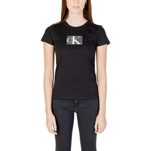 Vêtements Femme T-shirts manches courtes Calvin Klein Jeans SEQUIN J20J222961 Noir
