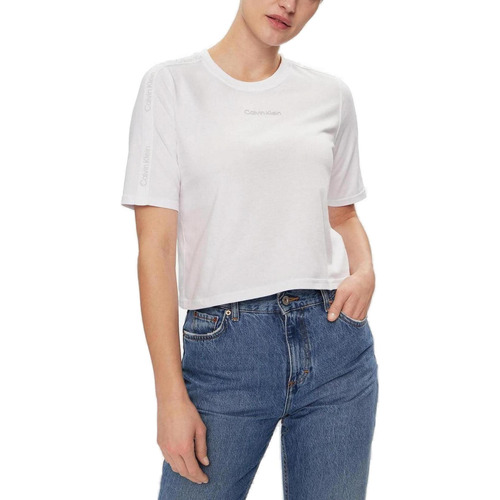 Vêtements Femme T-shirts manches courtes Calvin Klein Sport PW - SS Crop 00GWS4K234 Blanc