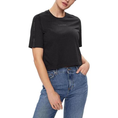 Vêtements Femme T-shirts manches courtes Calvin Klein Sport PW - SS Crop 00GWS4K234 Noir