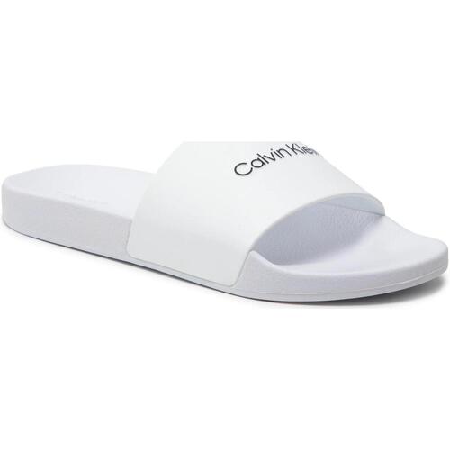 Chaussures Homme Mules Calvin Klein Jeans POOL SLIDE RUBBER HM0HM00455 Blanc