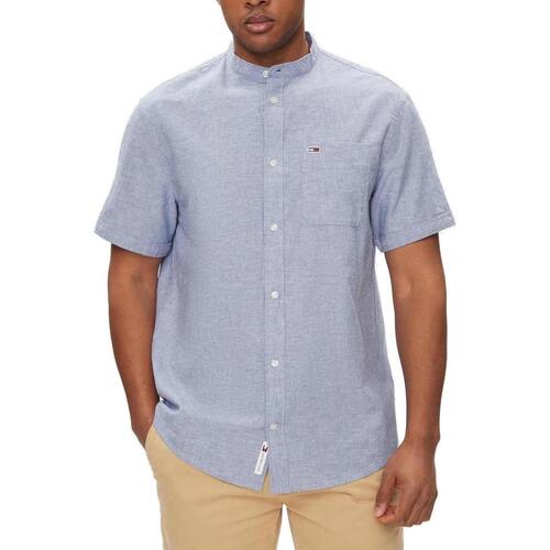 Vêtements Homme Chemises manches courtes Tommy Hilfiger REG MAO LINEN DM0DM18965 Bleu