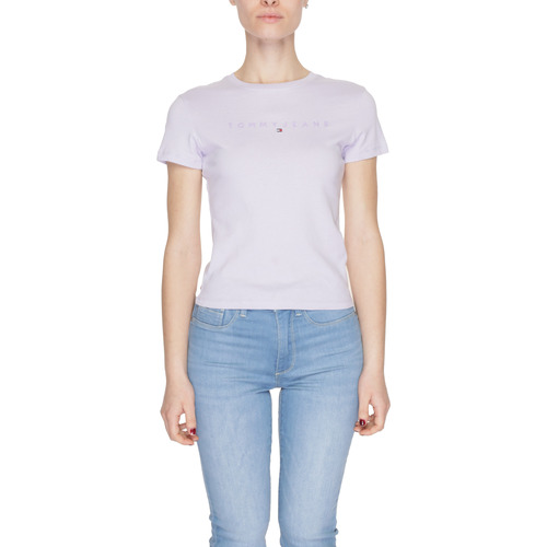 Vêtements Femme T-shirts manches courtes Tommy Hilfiger SLIM TONAL LINEA DW0DW17827 Violet