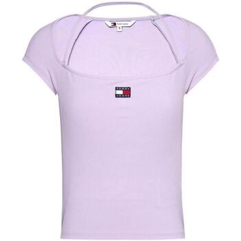 Vêtements Femme T-shirts manches courtes Tommy Hilfiger SLIM RIB BADGE DW0DW17896 Violet