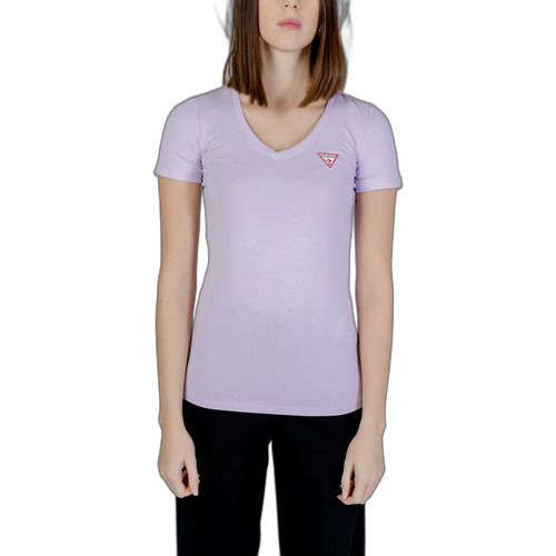 Vêtements Femme T-shirts Rose manches courtes Guess VN MINI TRIANGLE W2YI45 J1314 Violet