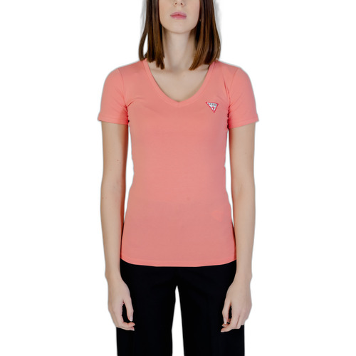 Vêtements Femme T-shirts Rose manches courtes Guess VN MINI TRIANGLE W2YI45 J1314 Rose