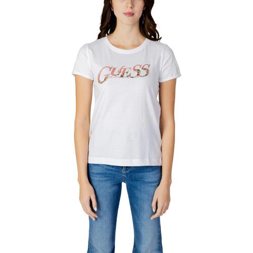 Vêtements Femme T-shirts Rose manches courtes Guess SS CN LEO W4RI24 JA914 Blanc