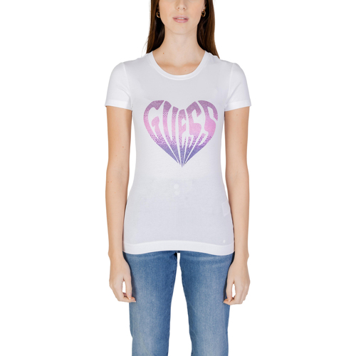 Vêtements Femme T-shirts manches courtes Guess SS CN HEART W4RI53 J1314 Blanc