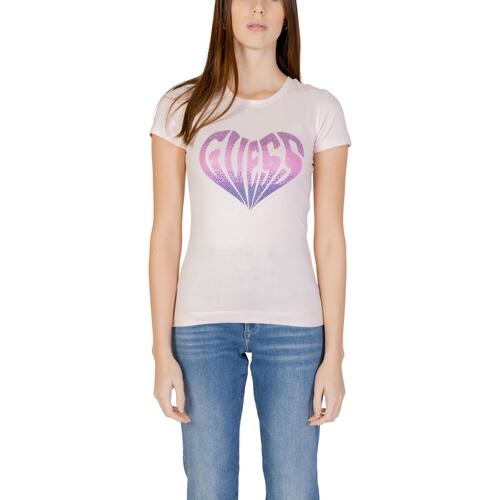 Vêtements Femme T-shirts Rose manches courtes Guess SS CN HEART W4RI53 J1314 Rose