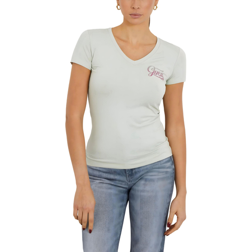 Vêtements Femme T-shirts Rose manches courtes Guess SS VN SHADED GLITTER W4RI55 J1314 Autres