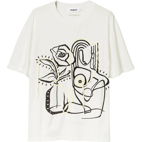 Vêtements Femme T-shirts manches courtes Desigual TRISTAN 24SWTKB0 Blanc