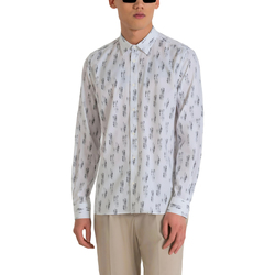 Vêtements Homme Chemises manches longues Antony Morato BARCELONA MMSL00614-FA430593 Blanc