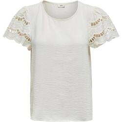 Vêtements Femme T-shirts manches courtes Jacqueline De Yong Jdyhannah S/S Lace Wvn 15312609 Blanc