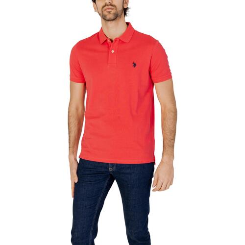 Vêtements Homme Sueded jersey polo shirt U.S Polo Assn. KING 67355 41029 Rouge