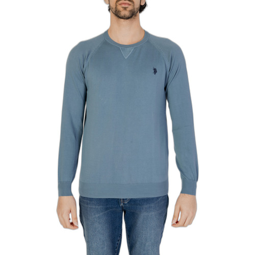 Vêtements Homme Pulls Embroidered Polo Ralph Lauren long-sleeve cotton shirt Weiß. LIN 67603 53568 Bleu