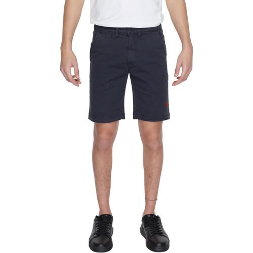 Vêtements Homme Shorts / Bermudas geometric-print polo shirt. ABEL 67610 49492 Bleu