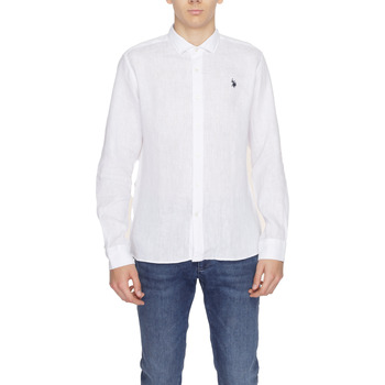 Vêtements Homme Chemises manches longues logo-embroidered plain polo shirt. CALE 67762 50816 Blanc