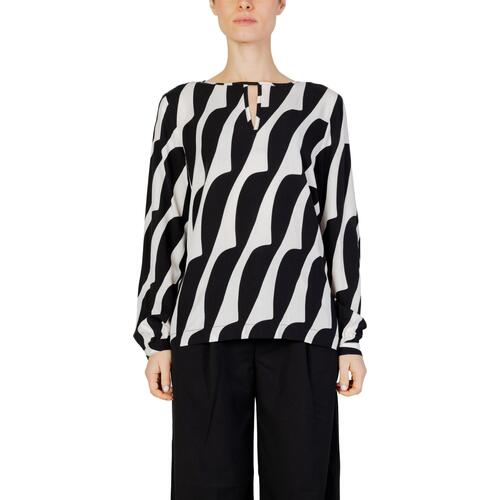 Vêtements Femme Style Qr York 376539 Street One Printed roundneck blouse w tea 344437 Noir
