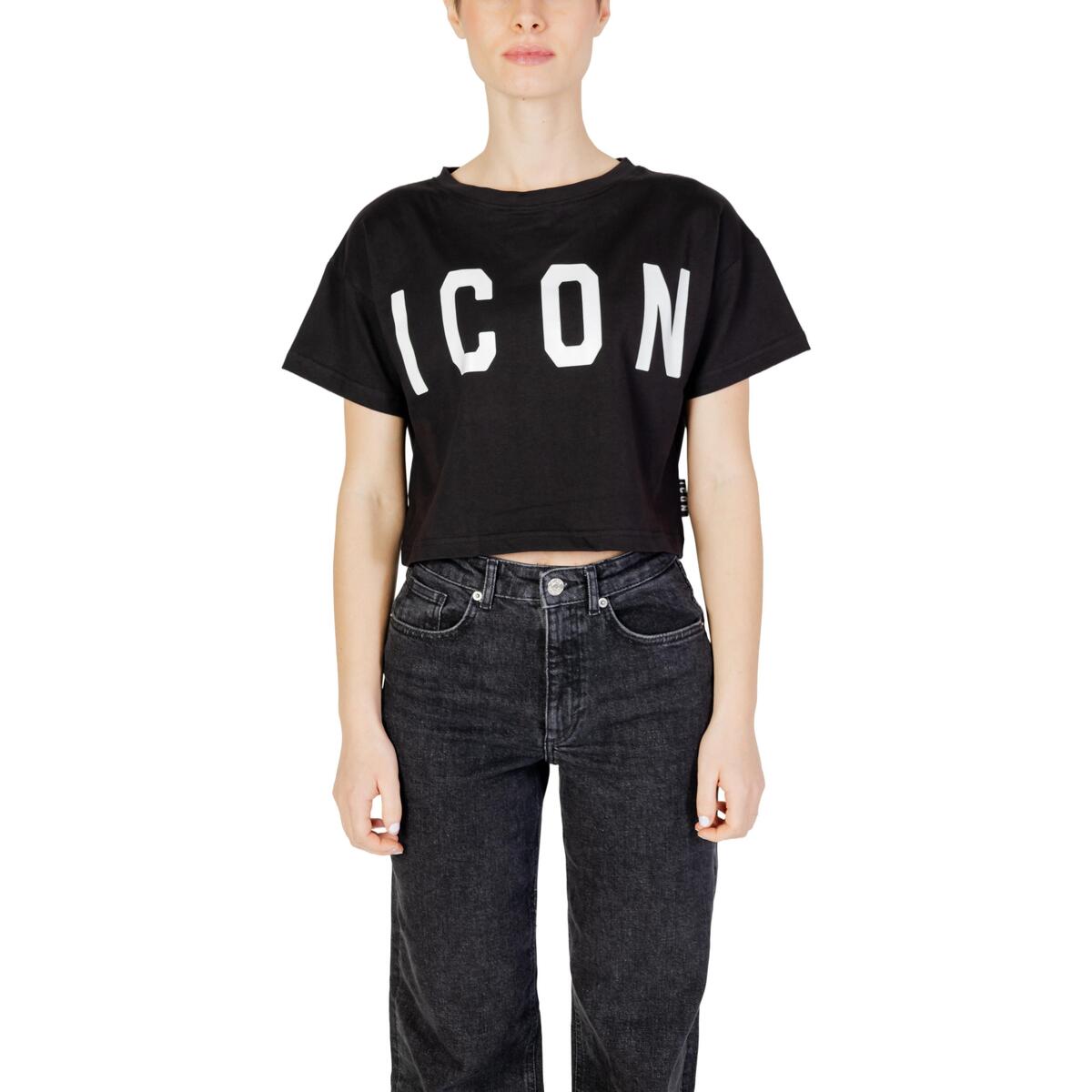 Vêtements Femme T-shirts manches courtes Icon ID8022TC Noir