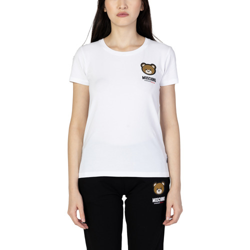 Vêtements Femme T-shirt Noir Logo Nage Moschino V6A0788 4410 Blanc