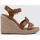 Chaussures Femme Espadrilles Tommy Hilfiger ESPADRILLE HIGH WEDGE LEATHER Marron