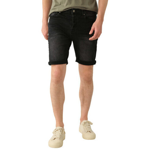Vêtements Homme Shorts Mom / Bermudas Deeluxe Short Homme en jean noir Kurt  - 28 Noir