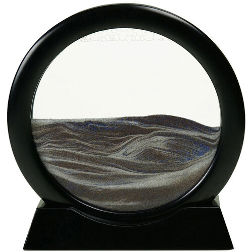 Nat et Nin Lampe En Forme De Pierre Signes Grimalt Cadre de sable mouvant en bois et verre 20 cm Noir