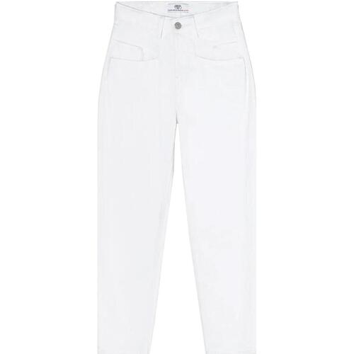 Vêtements Fille Jeans droit Le Temps des Cerises Lou thil white Blanc