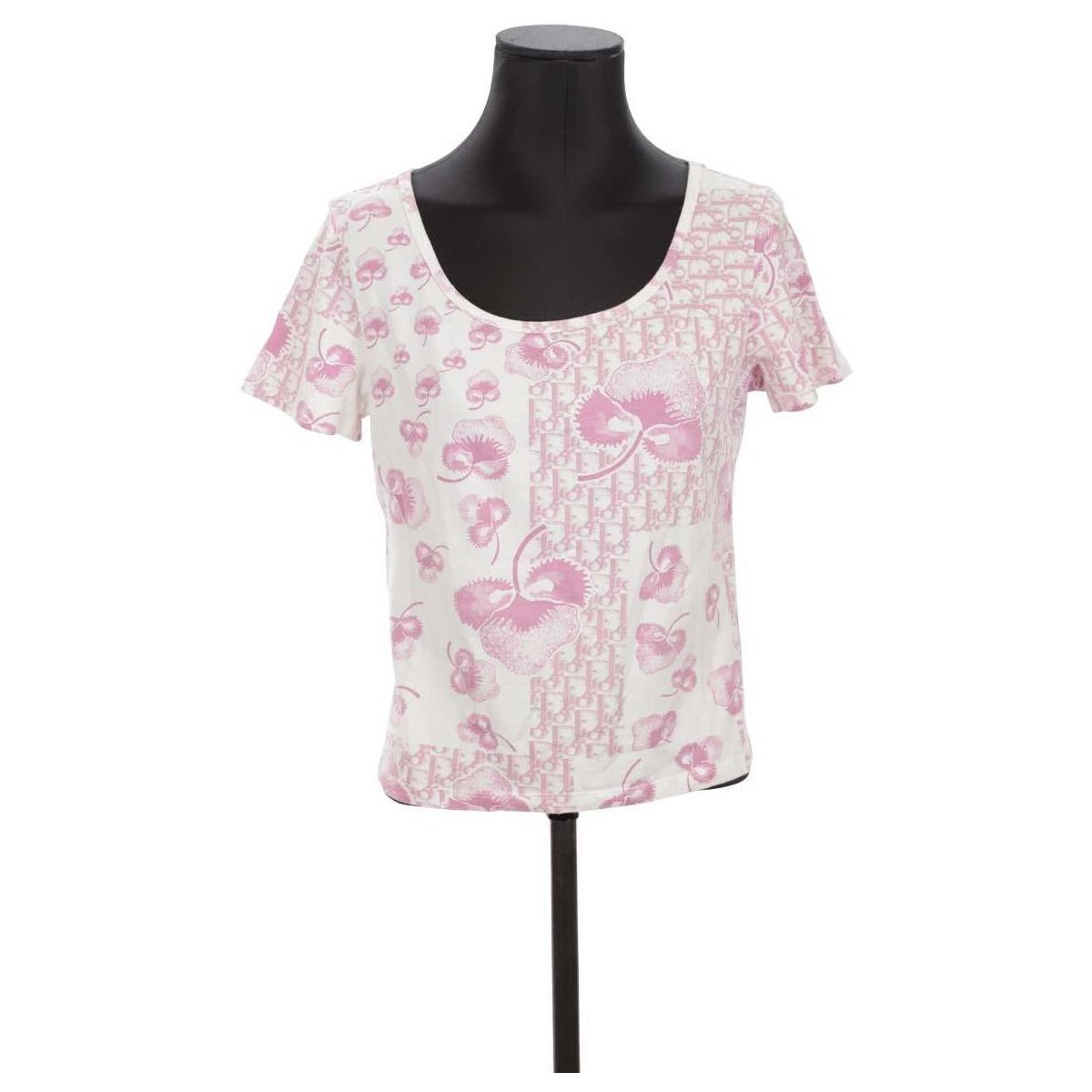 Vêtements Femme Débardeurs / T-shirts sans manche Dior T-shirt concealed-fastening en coton Rose