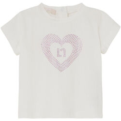 Vêtements Fille T-shirts & Polos Liu Jo T-shirt avec cœur et strass Blanc