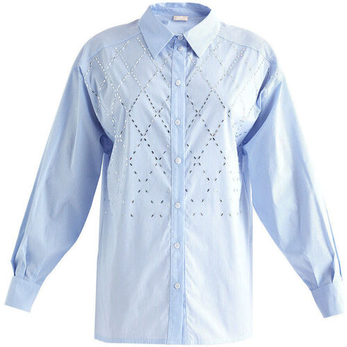 Vêtements Femme Chemises / Chemisiers Liu Jo Chemise rayée avec strass Bleu