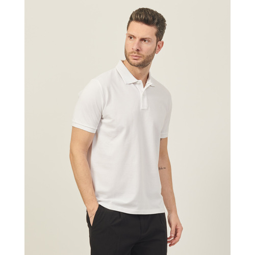 Vêtements Homme T-shirts & Polos Refrigue Polo en coton  avec logo sur la poitrine Blanc