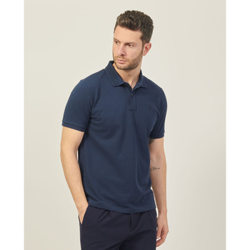 t-shirt refrigue  polo  en coton bleu avec logo sur la poitrine 