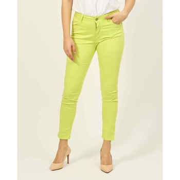 Vêtements Femme Pantalons Sette/Mezzo Pantalon femme SetteMezzo en coton avec 5 poches Vert