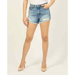 Vêtements Femme Shorts / Bermudas Guess short en jean taille haute avec abrasions Bleu