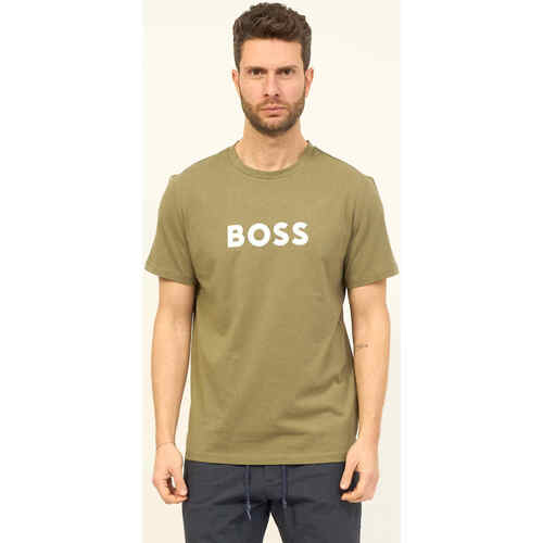 Vêtements Homme T-shirts & Polos BOSS T-shirt homme  en jersey de coton avec logo Beige/kaki