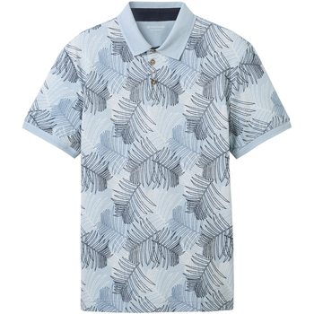 Vêtements Homme Tee-shirt - Blanc Tom Tailor Polo coton fleuri droit Bleu