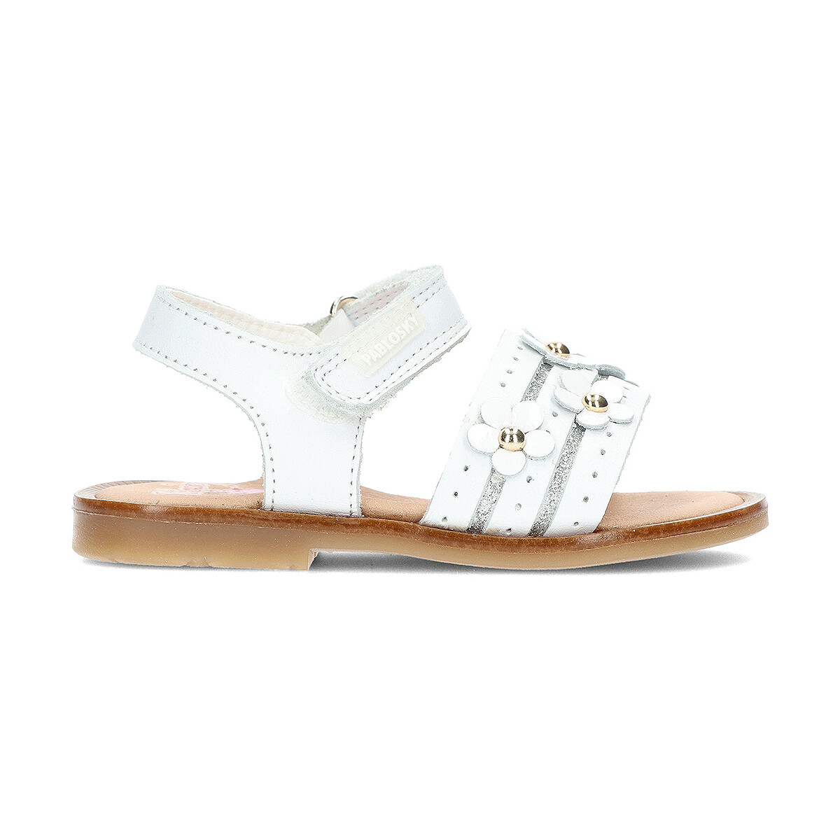 Chaussures Fille Sandales et Nu-pieds Pablosky SANDALE FLEUR  039800 Blanc