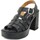 Chaussures Femme Sandales et Nu-pieds Raquel Perez Femme Chaussures, Sandales en Cuir, Talon et Plateau-20771 Noir